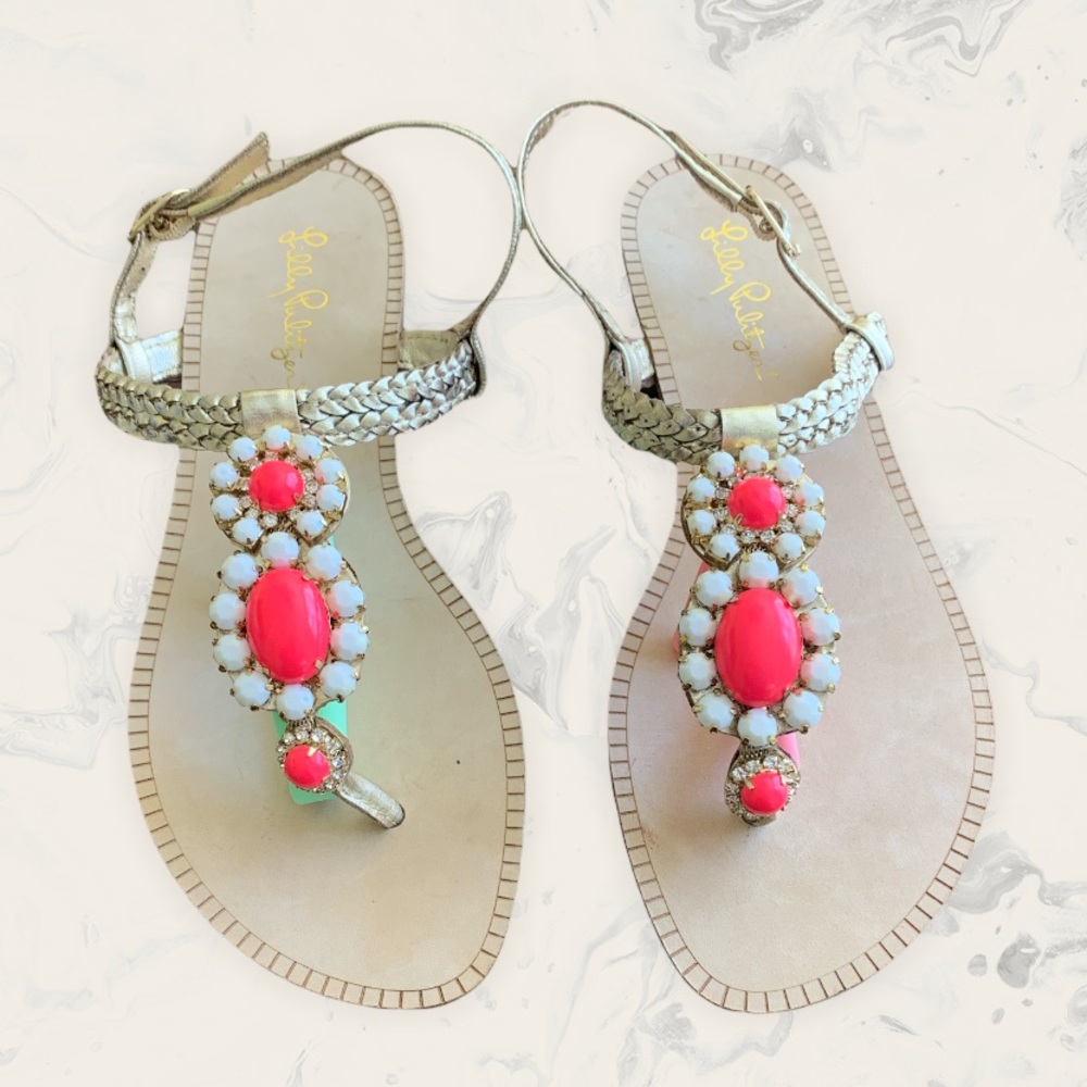 Lily Pulitzer | Lilly Pulitzer rhinestone t strap sandals